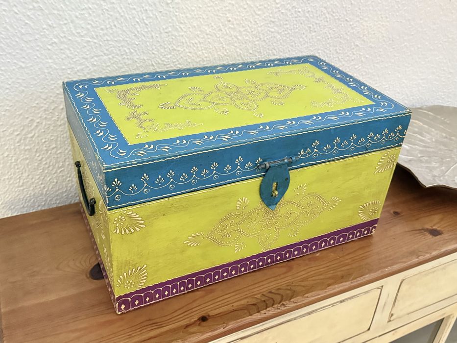 bau, arca, guarda joias, indiano, oriental, rustico