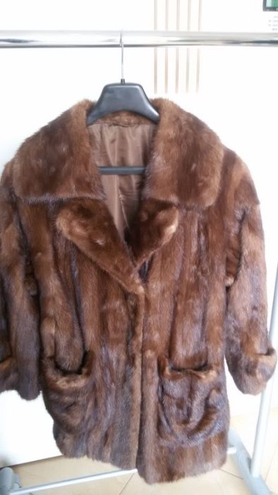 Futro z norek jasny brąz