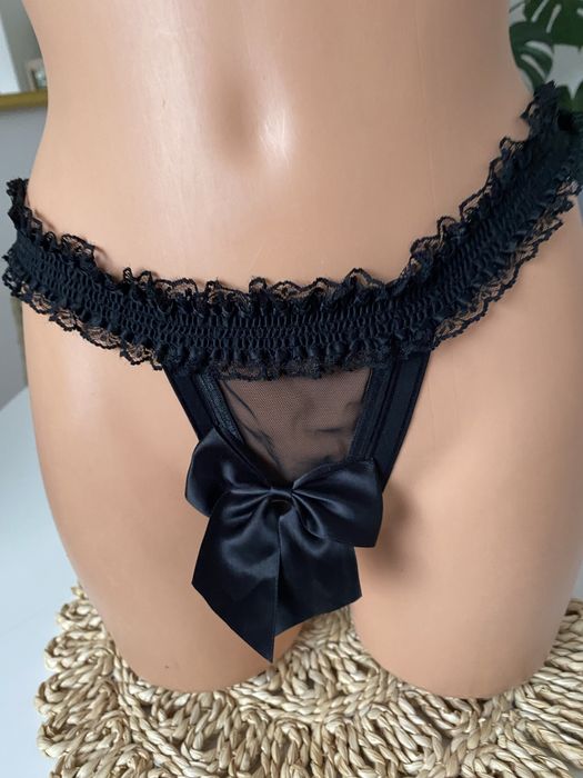 komplet bielizny czarny transparentny