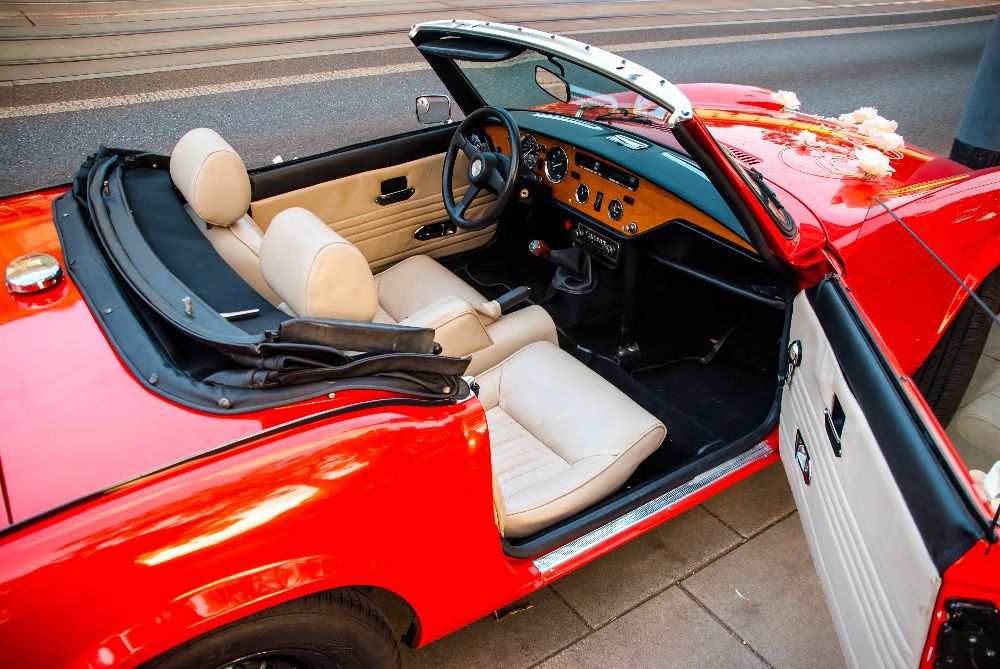 TRIUMPH SPITFIRE auto do ślubu, zabytkowe cabrio, wynajem, boho