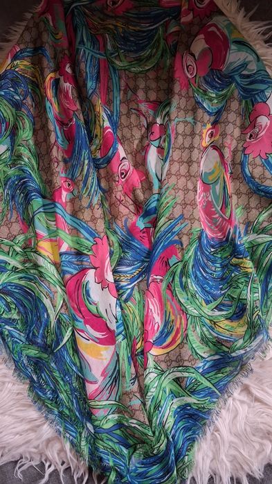 Chusta Gucci monogram + fauna / Bardzo duża