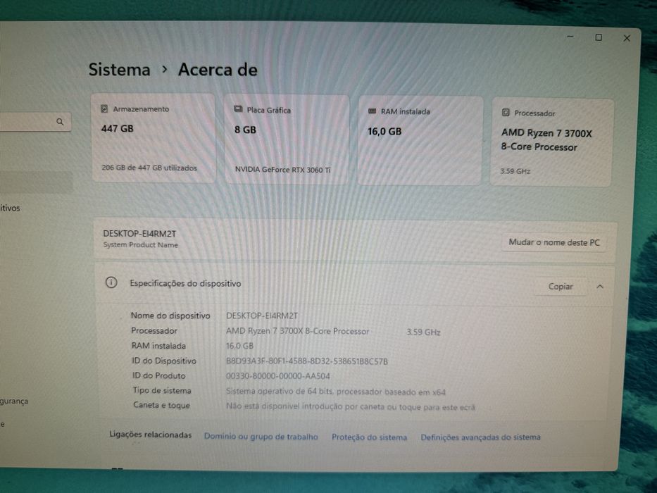 Torre de Gaming Ryzen7+RTX3060Ti+16Gb