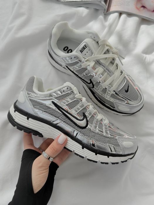 ЖИВІ ФОТО‼️ Жіночі спортивні кросівки Nike P-6000 найк п6000 сірі сріблясті