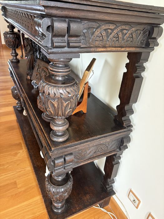 Movel raro - antiguidade - movel estante antigo esculpido à mao