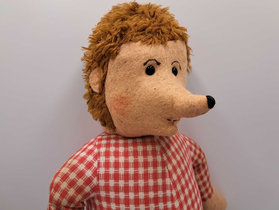 Stara zabawka jeż maskotka pluszak Mecky, Mucky, vintage DDR