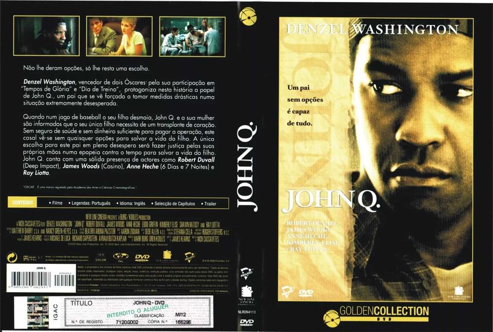 John Q (DVD, 2002) Denzel Washington - near MINT -