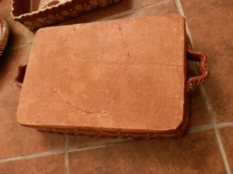 louça barro vidrado pintada