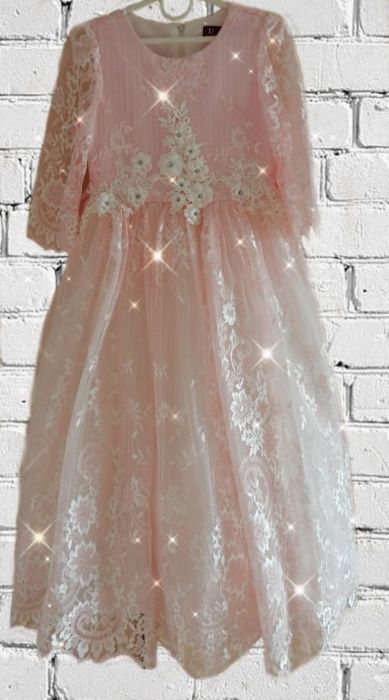 Святкове плаття для дівчинки 5-7 років+подарунок (заколка ручної робот