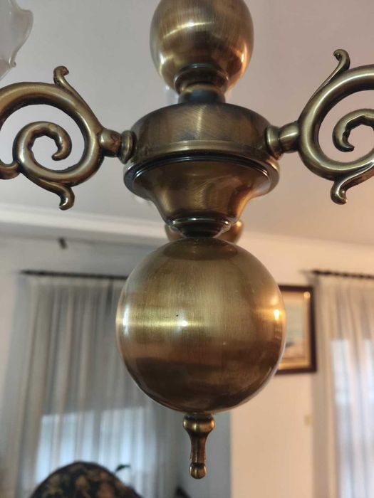 Conjunto de Candeeiros Clássicos em Latão escovado brilhante