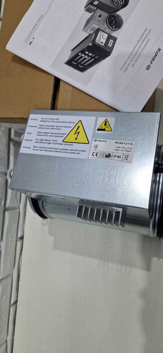 Нагреватель канальный, калорифер с  управлением  Вентс НК 200-1,2-1 Ун