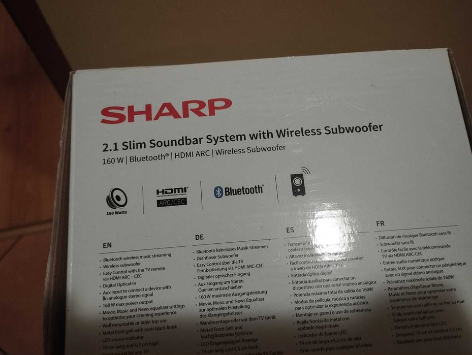 Soundbar Sharp HT-SBW182 2.1 Bluetooth