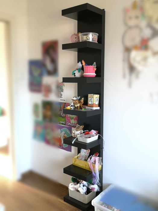 Półka ścienna czarna - IKEA Lack - 30x190 cm