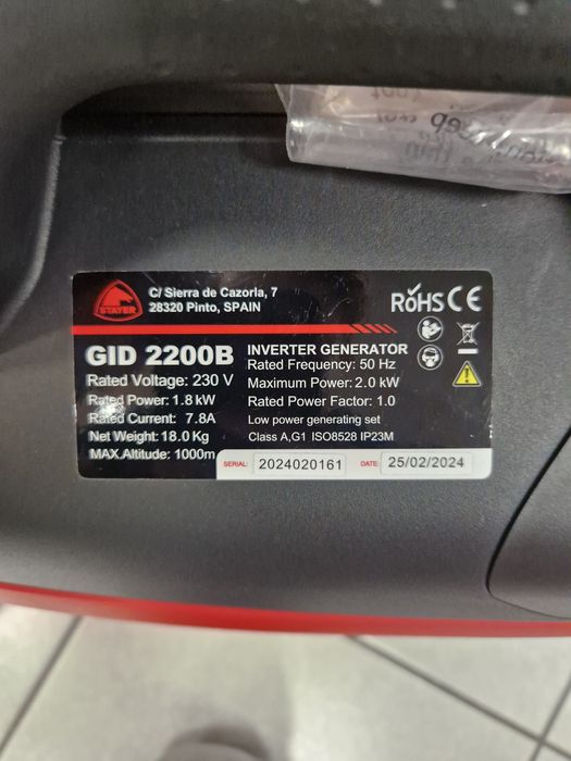 Gerador / inversor a gasolina 2 kVA