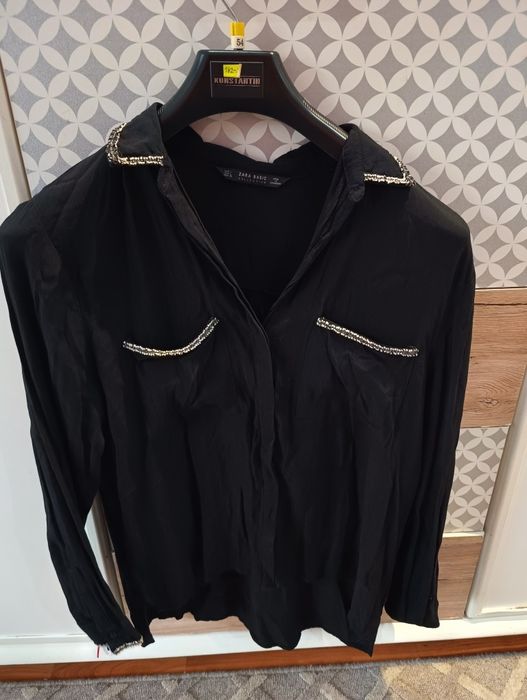 Zara koszula m/ L czarna  rozpinana