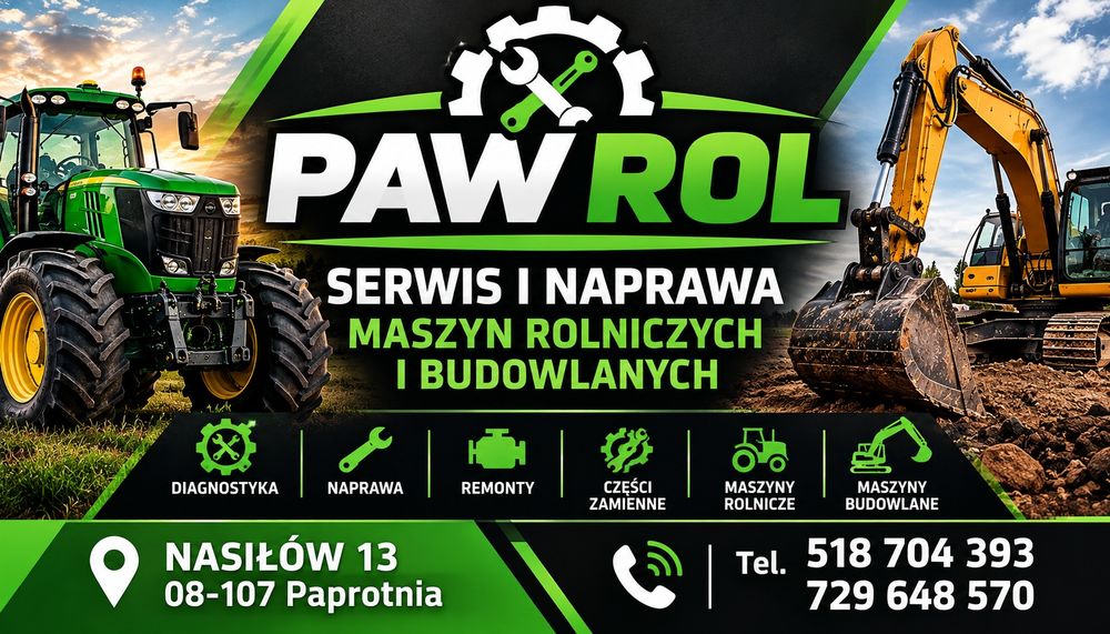 Naprawa serwis maszyn transport wynajem