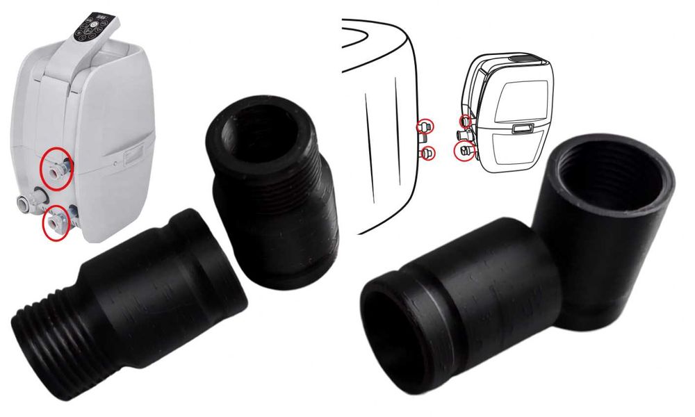 Adaptery Przejściówki Przedłużki do Jacuzzi Bestway Lay-Z SPA WODA na 32mm intex/bestway/trójnik/pompa