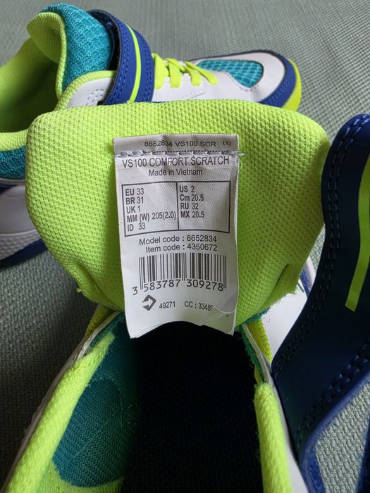 Buty dziecięce na WF halówki Decathlon Allsix VS100 Confort Junior na rzepy r.33