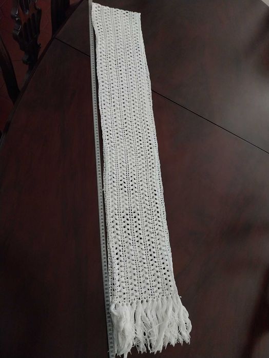 Caminho de mesa de croché, grande, vintage, retangular