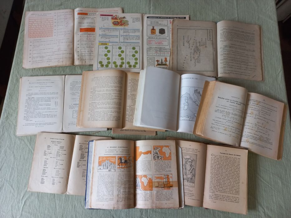 Livros escolares antigos gramatica história Portugal