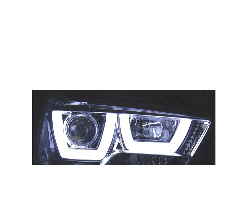 CONJUNTO DE FARÓIS PARA DODGE CHARGER LX II 11-15 LED U TYPE CROMADO