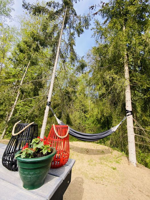 Domek CHIC -boho na Mazurach. Sauna i balia nad jeziorem