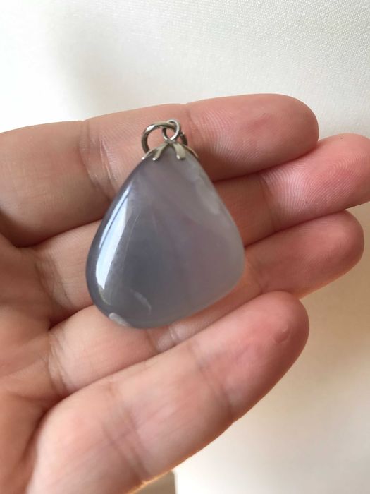 Wisiorek agat szary naturalny zawieszka Byk Bliźnięta Panna i Skorpion