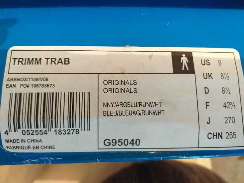 Кросівки ADIDAS Originals TRIMM TRAB розмір UK8.5 US9 EUR42.5 JP270