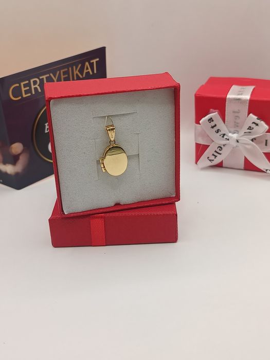 Złota zawieszka otwierana- puzderko żółte złoto pr 585