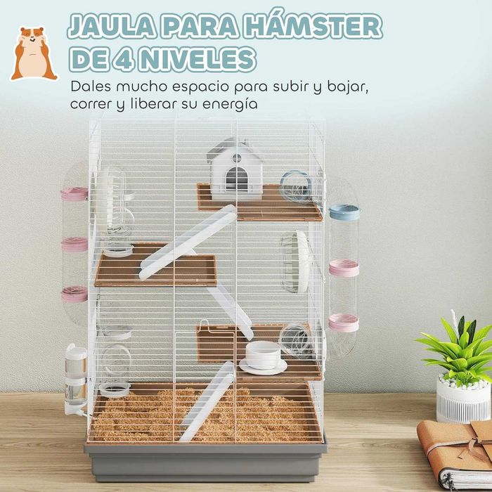 NOVO - Gaiola para Hamster 47x30x70cm, jaula para pequenos roedores