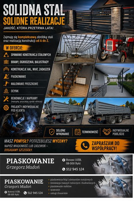 Spawanie, piaskowanie
