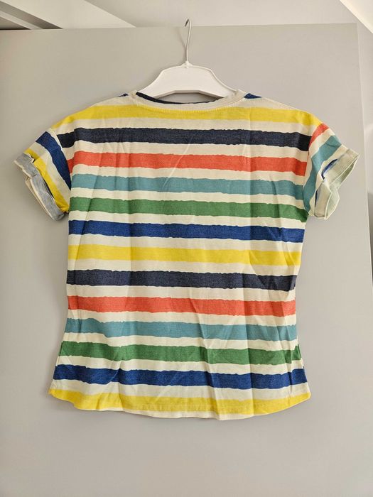 T-shirt bluzka w paski kolorowa z krótkim rękawem
