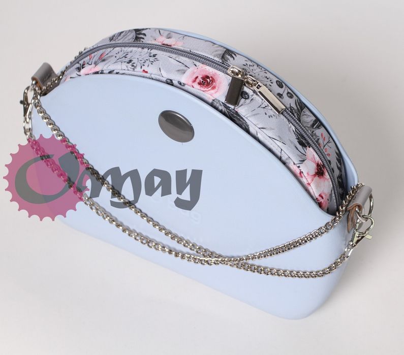 Szary organizer do OBAG MOON LIGHT róże pudrowe 2 kieszenie wkład OMAY