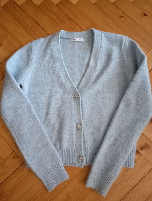 Sweter rozpinany niebieski Sinsay S