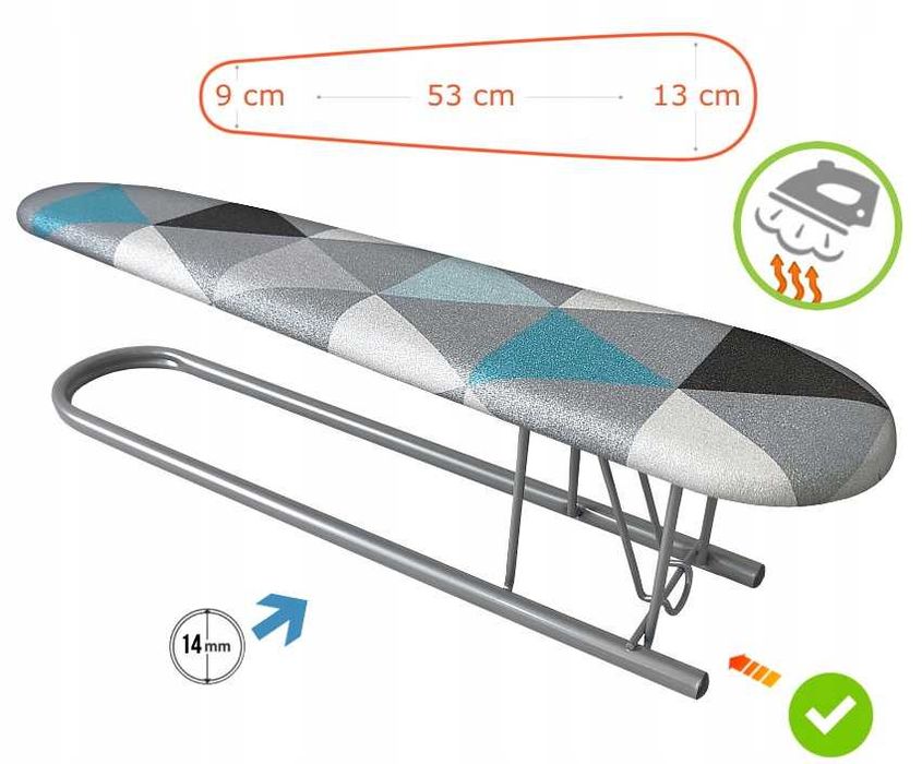 Mała deska rękawnik do prasowania koszul rękawów nogawek mankietów