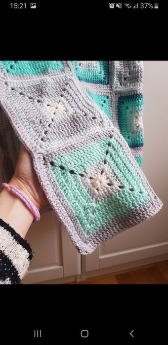 Kocyk dla dziecka zrobiony na szydełku handmade