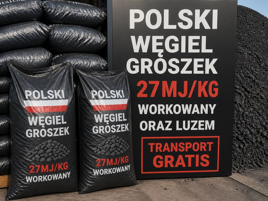 Groszek 5-25mm 27Mj/kg Węgiel polskie kopalnie Pellet Sochaczew