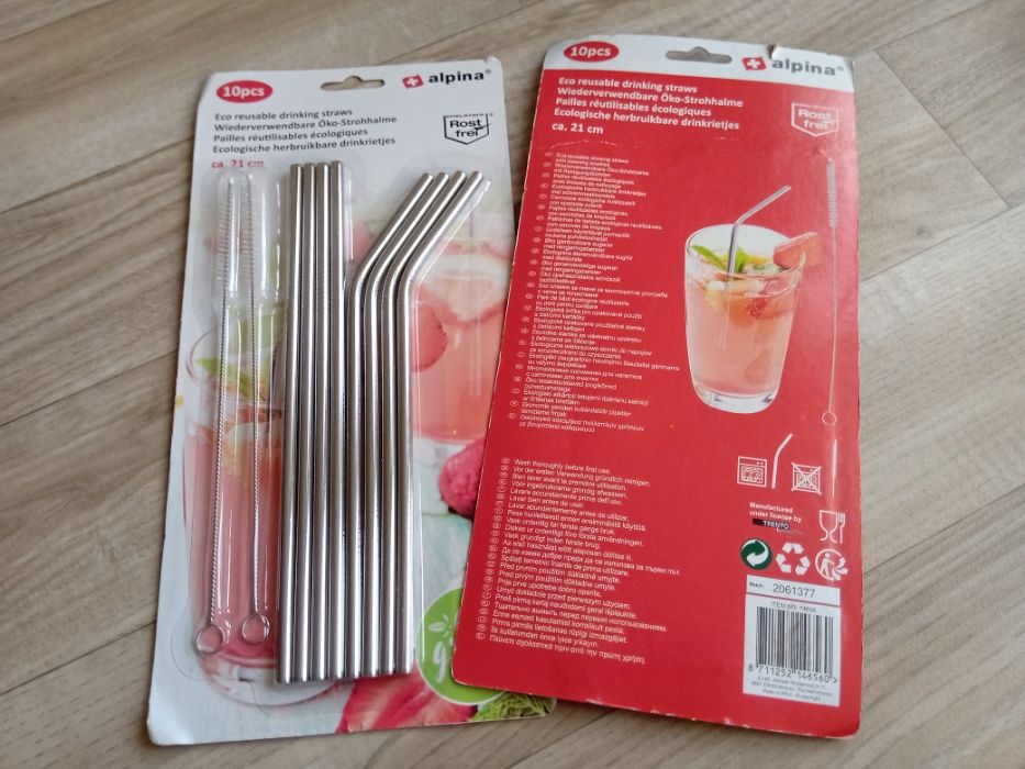 Słomki - stal nierdzewna - 8 sztuk/2 komplety! Nowe.