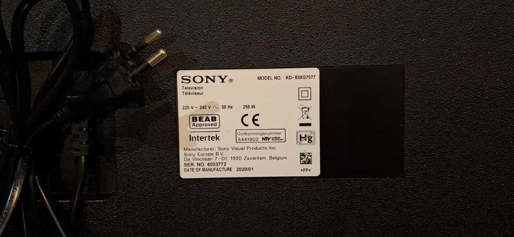 Telewizor SONY BRAVIA 65" MODEL KD65XG7077
