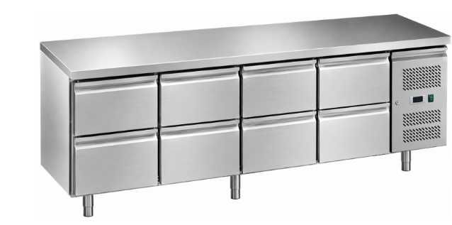 Bancada Refrigerada 8 Gavetas em Inox- NOVA
