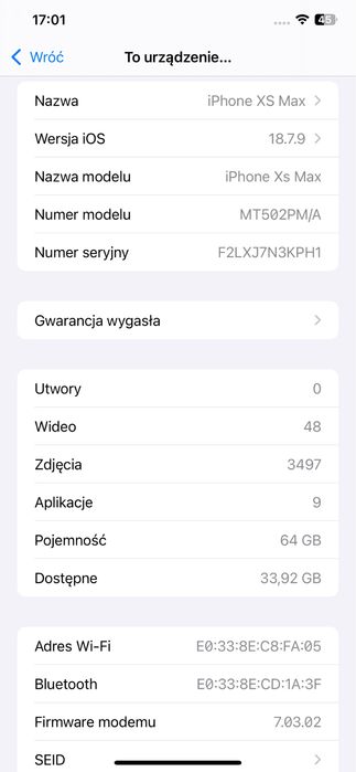 iPhone XS Max 64 GB Space Gray — stan bardzo dobry