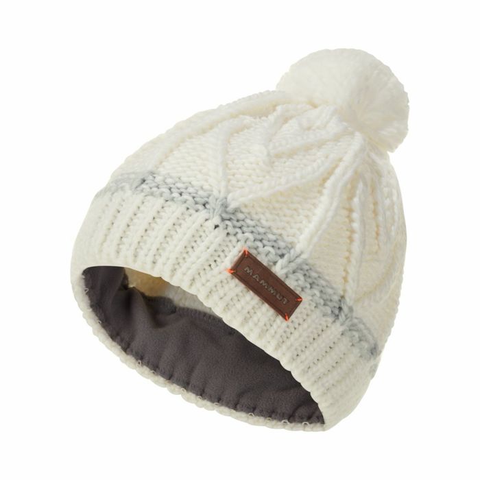Mammut czapka knit model Sally biała narciarska beanie