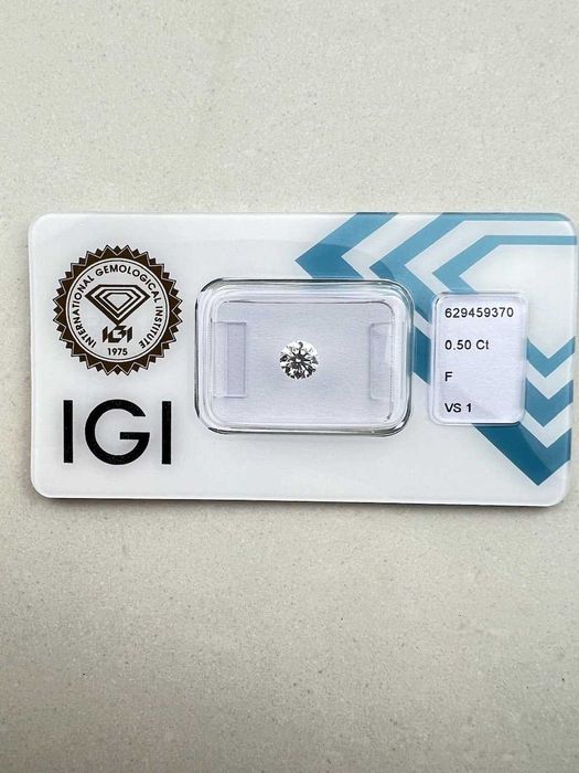 Diamante Natural 0,50 ct IGI Selado – F / VS1 – Triplo Excelente