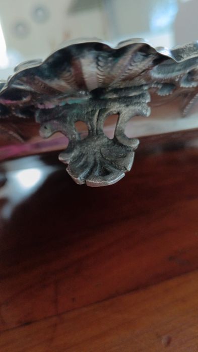 Salva em prata com 3 pés, 30 cm