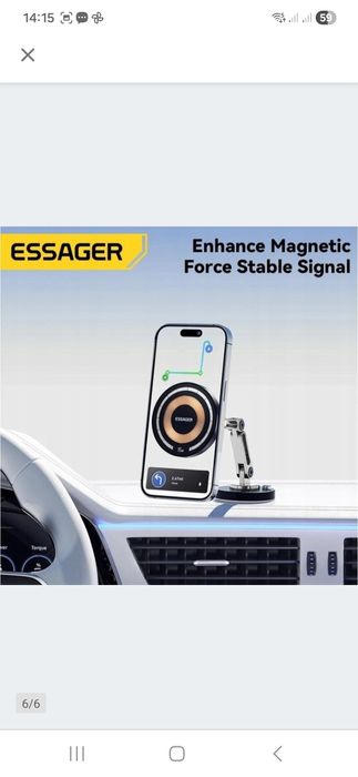 uchwyt ładowarka samochodowa Essager wireless 15 W