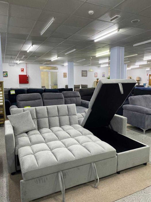 sofá-cama com chaise longue e arrumação envió gratis