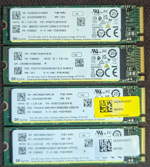 SSD M2 NVME PciE 3.0/4.0 (256-512-1TB)