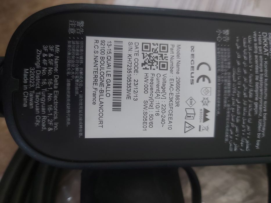 Зарядне зарядка 10/16A Zoe Renault kangoo Megane Nissan nv200 Leaf