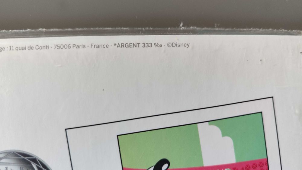 Moeda de prata "Mickey aux pieds de la Dame de Fer" (França, 2018)