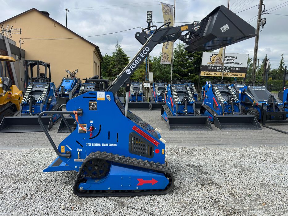 Ładowarka Rippa RS03 Silnik Briggs 1cylinder Benzyna Waga 720KG Leasing Osprzęt Krokodyl Łyżka 4w1 Bobcat Kingway DO OBORY