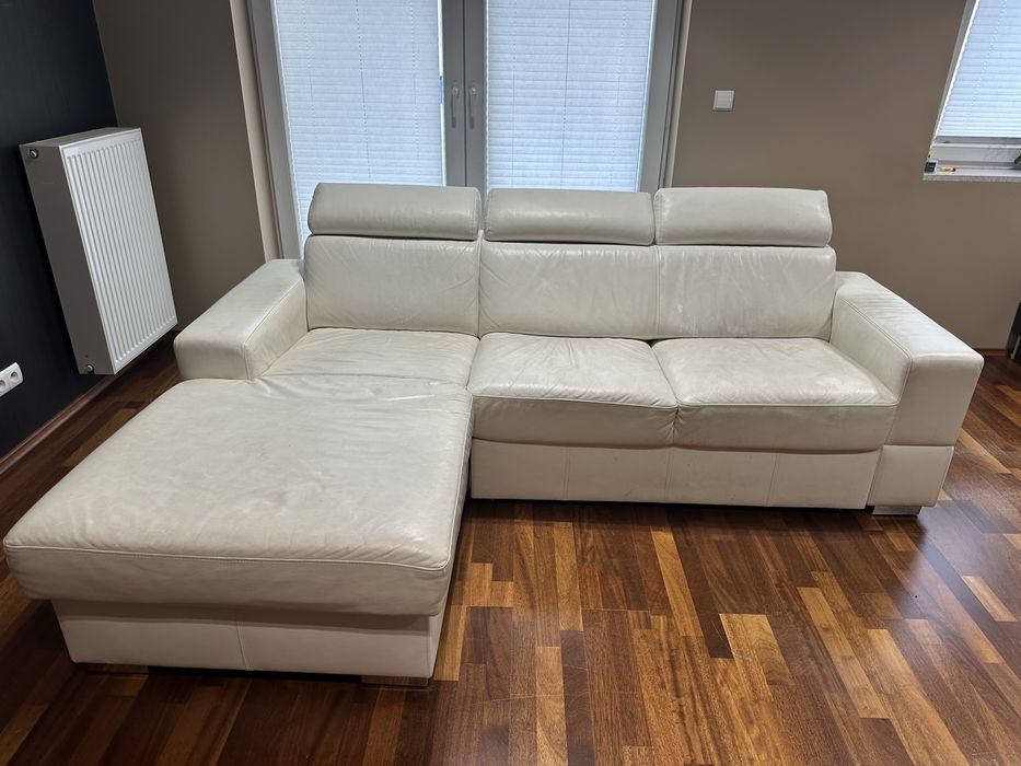 Kanapa narożna skórzana – rozkładana